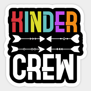 Kinder Crew Kindergarten Teacher T-Shirt 1st Day of School Sticker